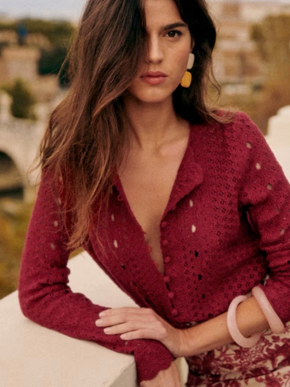 Sézane Noelia Cherry Cardigan - XS